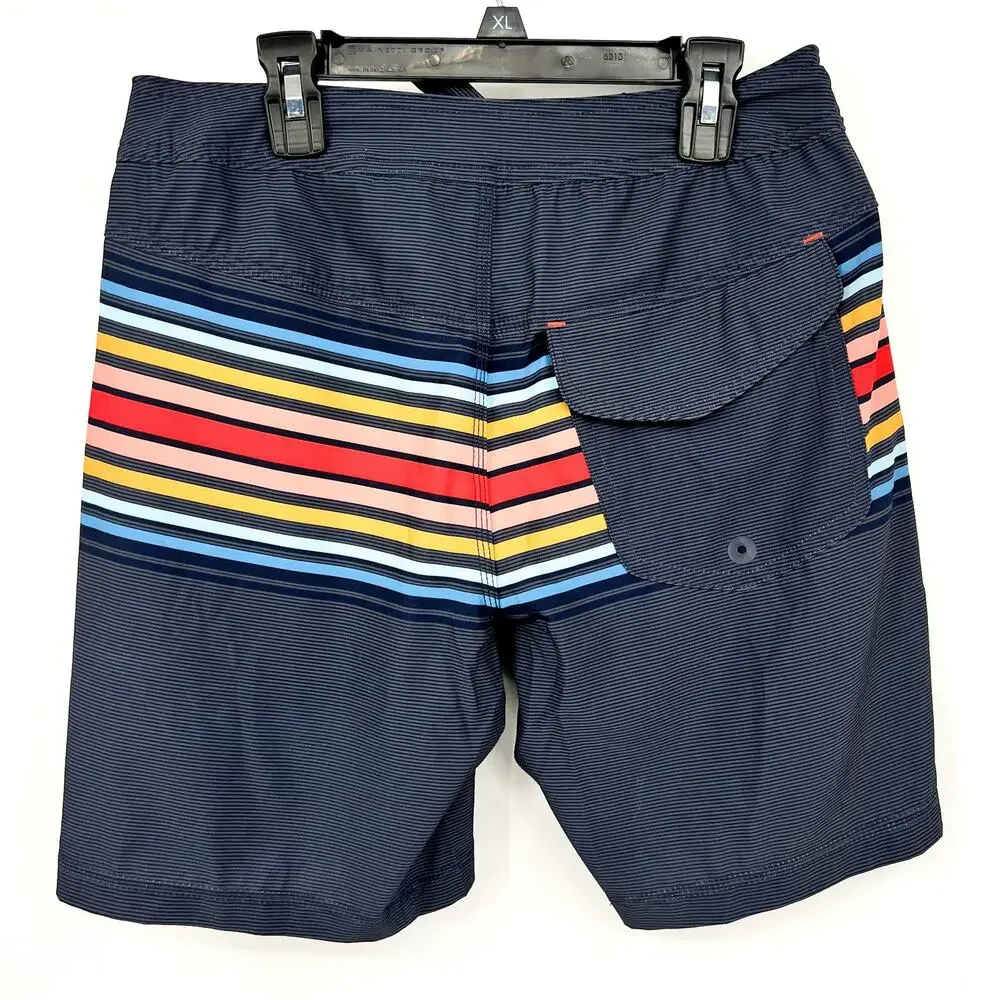 SAXX Betawave 2n1 Swim Board Shorts Size 28 Blue Stripe 7